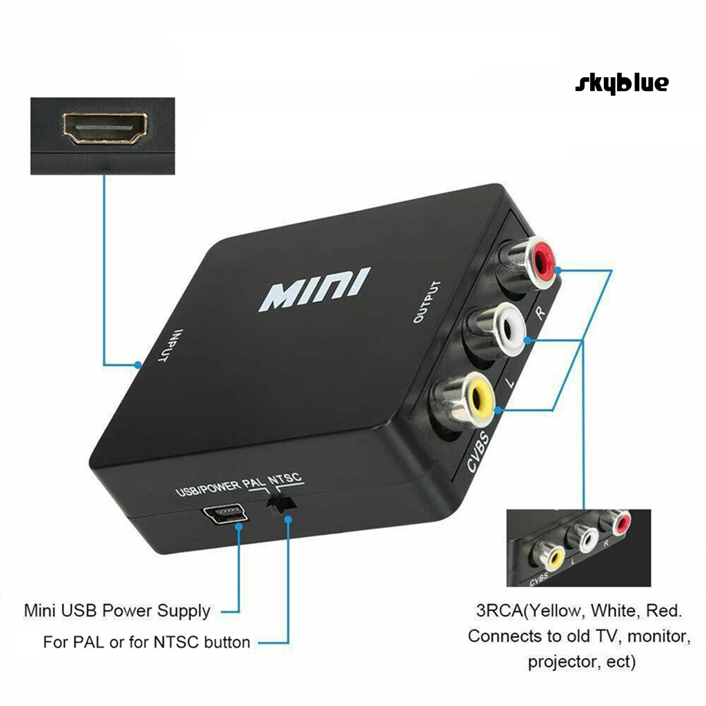 Hộp Chuyển Đổi Mini Full Hd 1080p Hdmi-Compatible Sang Av Rca