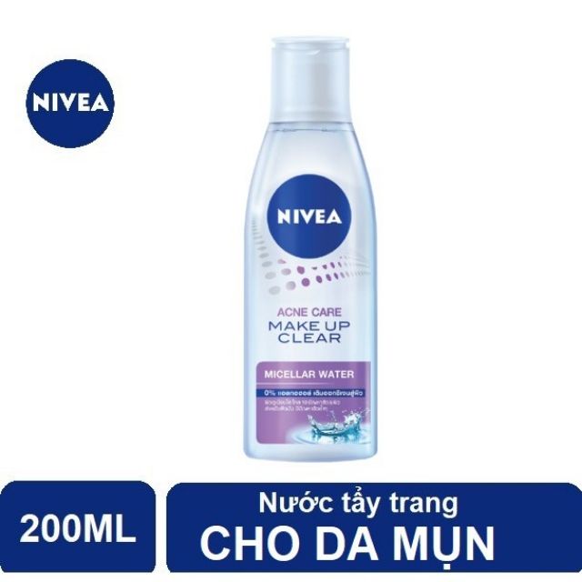 Nước tẩy trang Nivea cho da mụn Acne Care Makeup Clear Micellar Water 200ml