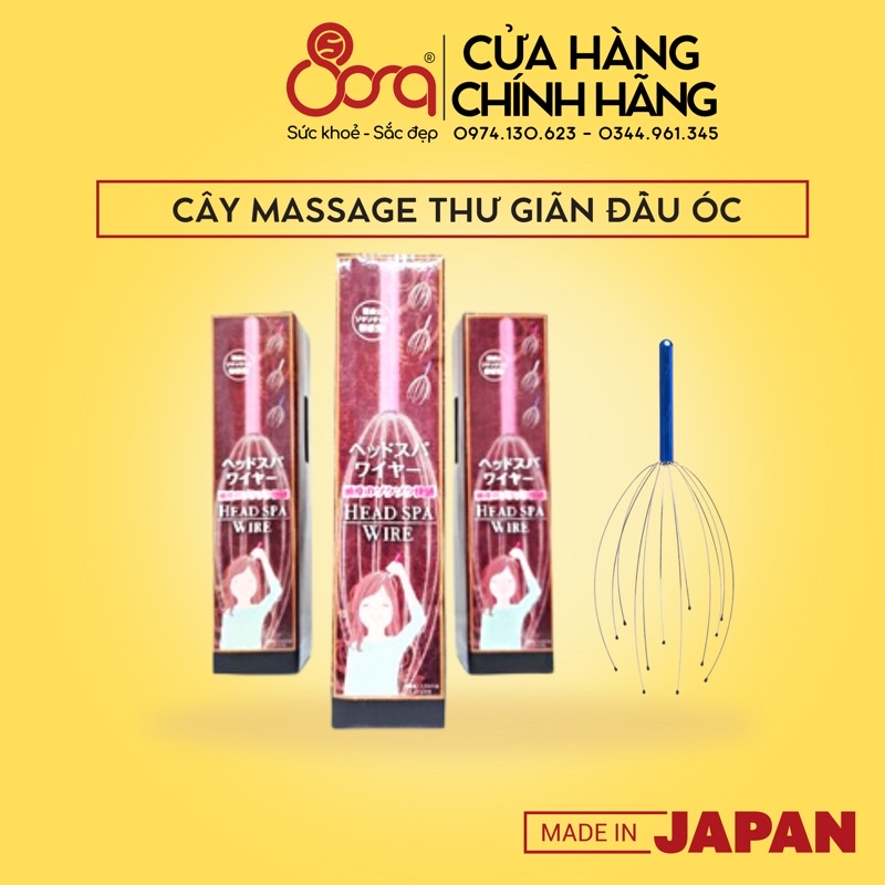 Cây massage gãi đầu thư giãn giảm stress lưu thông máu Seiwapro Nhật Bản