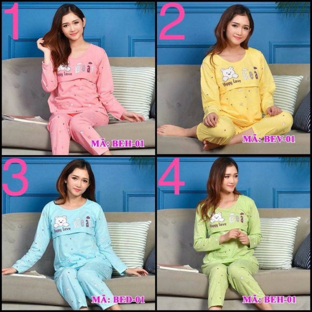 Bộ quần áo bầu và sau sinh lật ngực cho bé bú