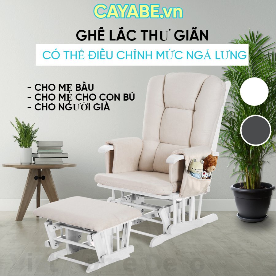 GHẾ LẮC THƯ GIÃN CAYABE CHỈNH ĐƯỢC ĐỘ NGẢ LƯNG CỰC ÊM GỖ XUẤT KHẨU CHO MẸ BẦU VÀ NGƯỜI LỚN