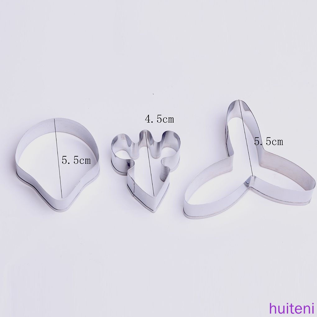 Set 3 khuôn cắt bánh tạo hình hoa lan bằng thép không gỉ