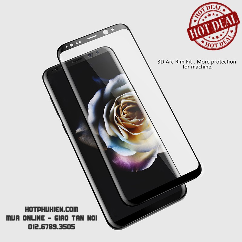 Dán Cường lực 3D full màn hình Samsung Galaxy S8 chính hãng Baseus - Sản phẩm chính hãng