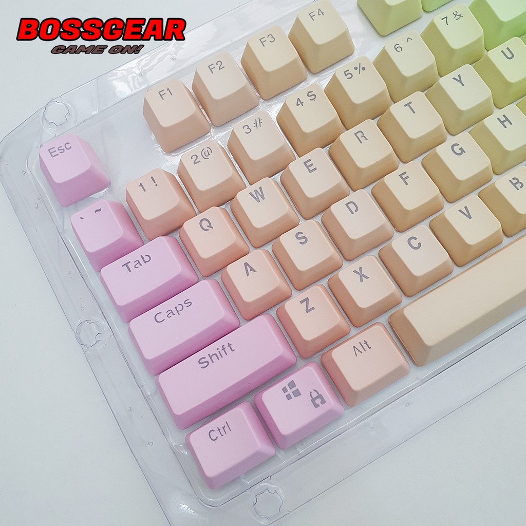 Bộ Keycap Rainbow 108 nút fullsize Chất Liệu PBT Xuyên LED cực Đẹp dành cho bàn phím cơ