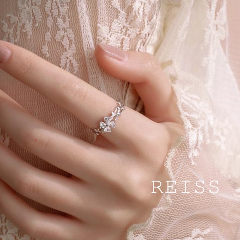 Nhẫn kim loại họa tiết cỏ bốn lá xinh xắn cho nữ