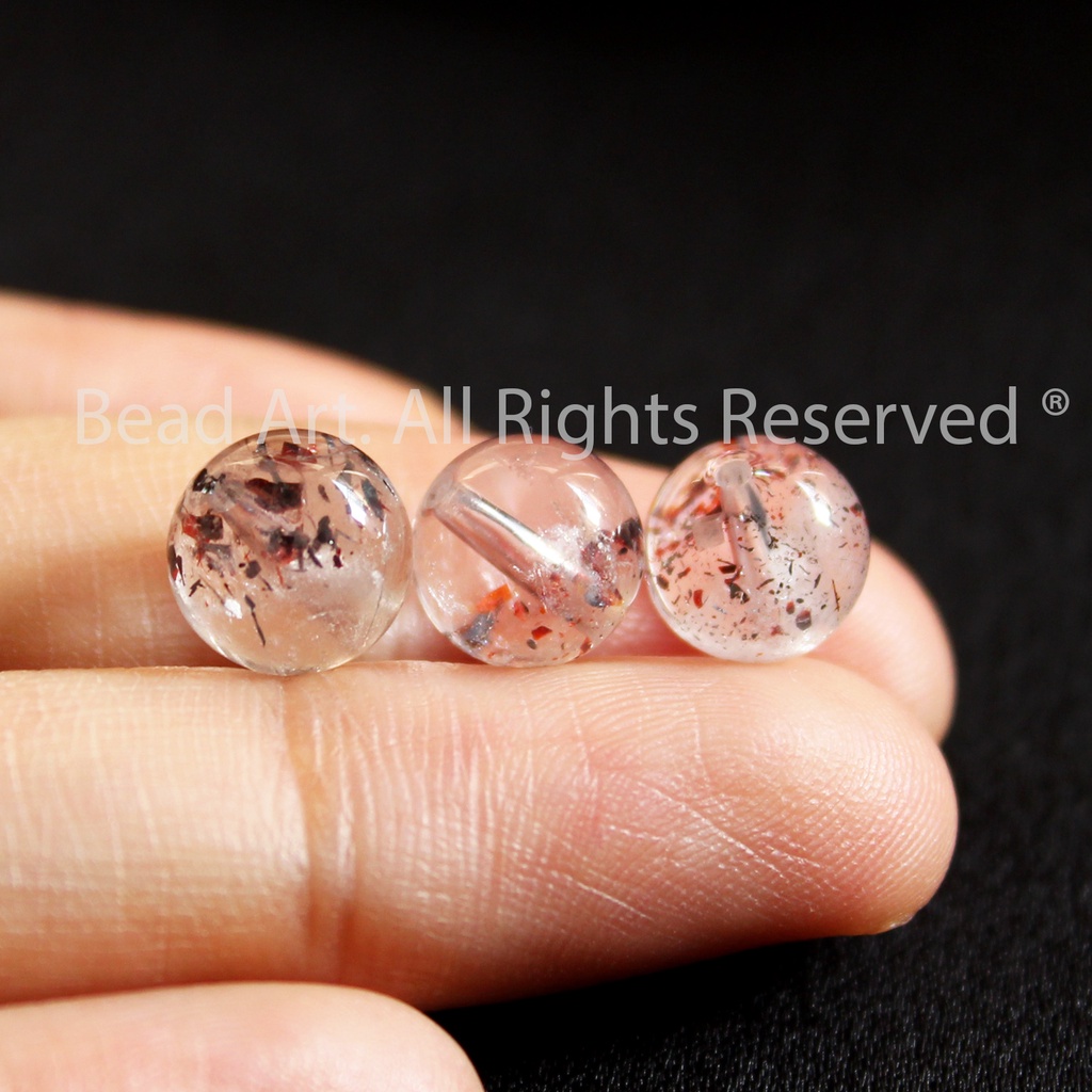 8MM Đá Super Seven, Đá Thông Thái Xanh Đen Cam AAA, Phối Vòng Tay Phong Thuỷ, Chuỗi Hạt S50 - Bead Art