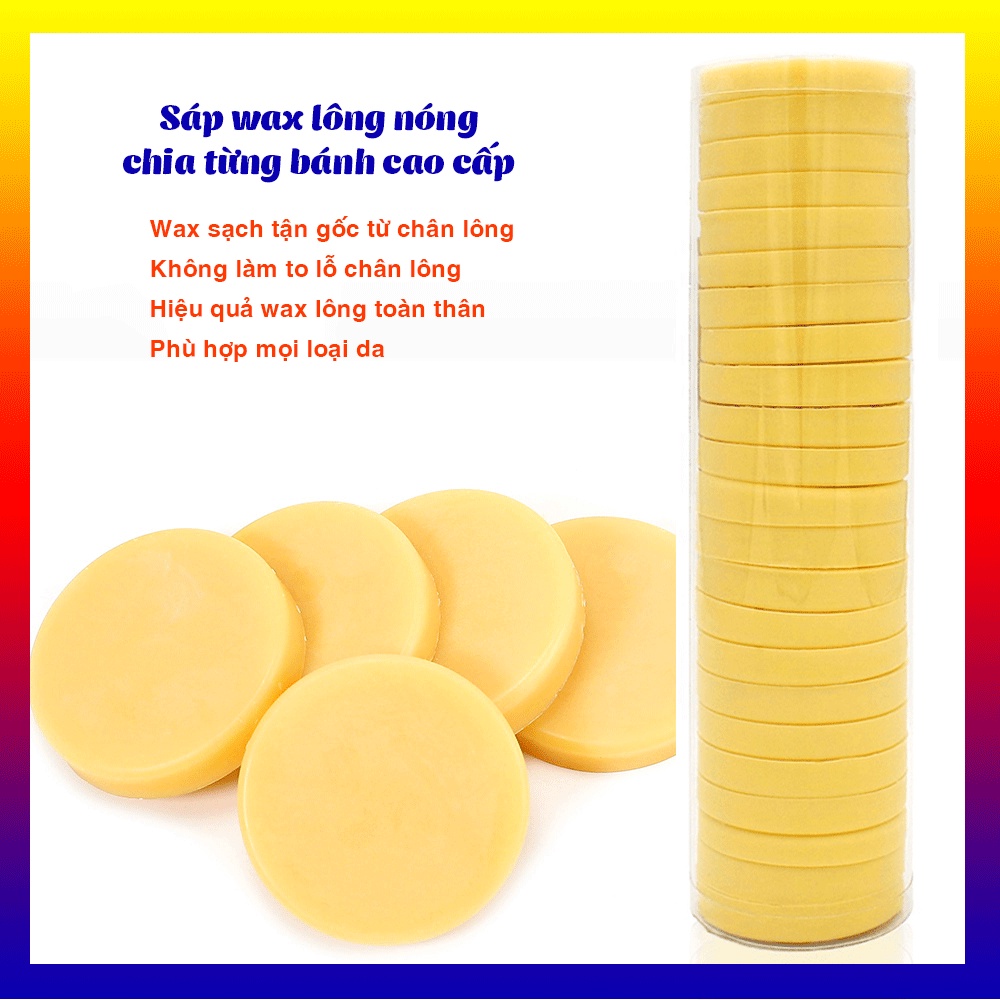 [500G]Sáp wax tẩy lông hard wax dạng bánh PREMIUM -Tặng 10 que gỗ-Chuyên wax tẩy lông nách, lông chân tay, lông vùng kín