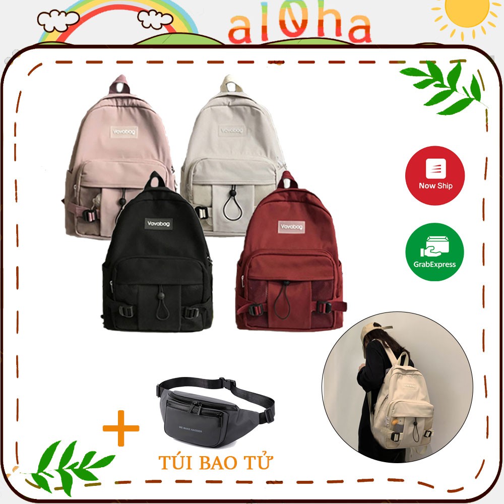 Balo - cặp sách Ulzzang Basic Vavabag đi học, đi làm, du lịch, đựng laptop B083 Unisex nam nữ phong cách thời trang