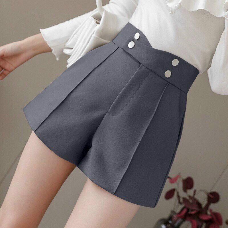 Quần short đùi nữ 4 khuy lệch chất tuyết mưa