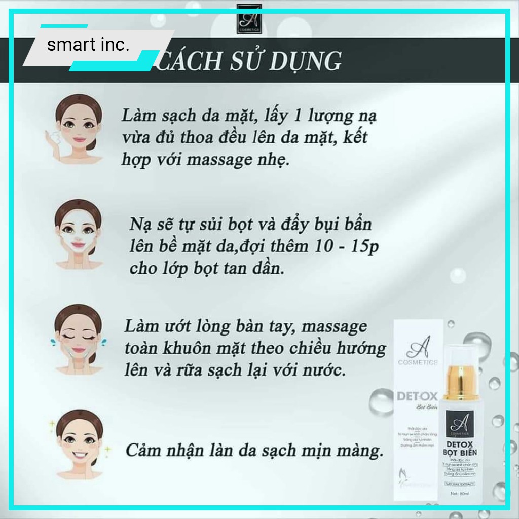 Detox Bọt Biển A Cosmetics Mặt Nạ Thải Độc Da (Detox Acosmetics ACosmetic) Mỹ Phẩm Phương Anh A Cosmetic  Chính Hãng