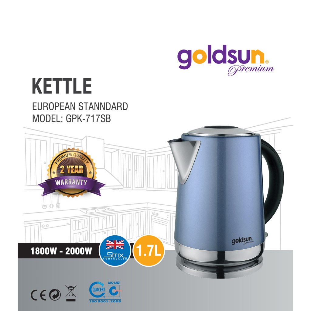 [XẢ HÀNG] Ấm Đun Siêu Tốc Goldsun Premium GPK717SB