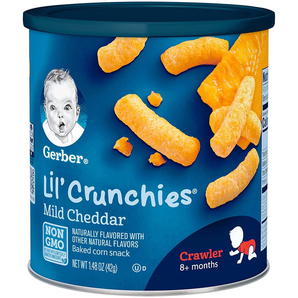 Tặng đồ chơi hươu rút dây Bánh Gerber lùn Lil' Crunchies dạng que