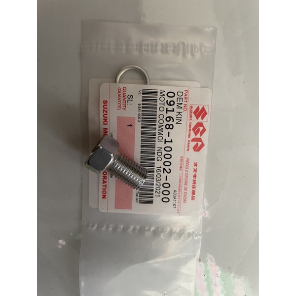 ốc xả nhớt và long đền xe satria fi , raider fi