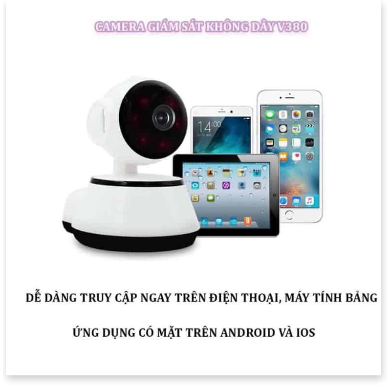 Camera An Ninh Wifi V380 ✔Chính Hãng✔️ Kết nối không dây qua điện thoại, Đàm thoại 2 chiều, Xoay 360.