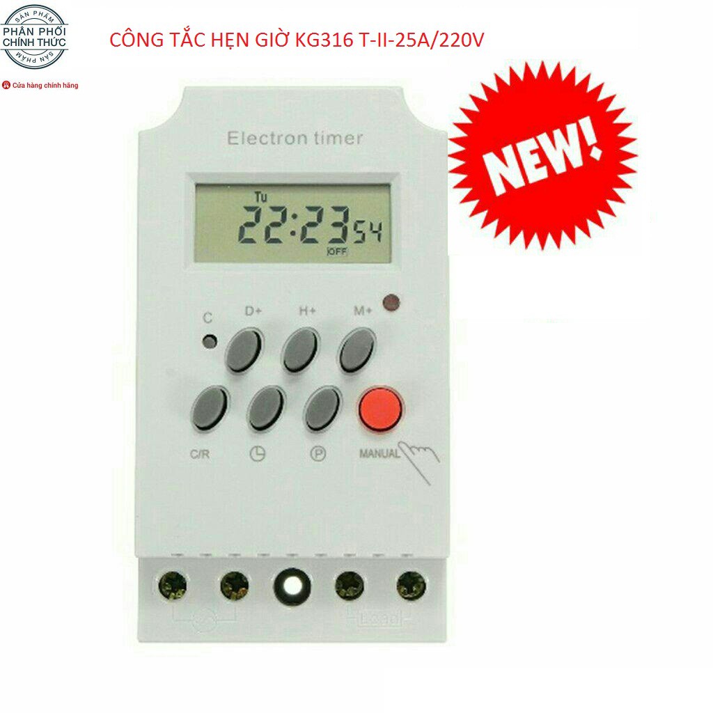 Công tắc hẹn giờ KG316 T-II timer hẹn giờ ổ cắm hẹn giờ bật tắt tự động 17 chương trình