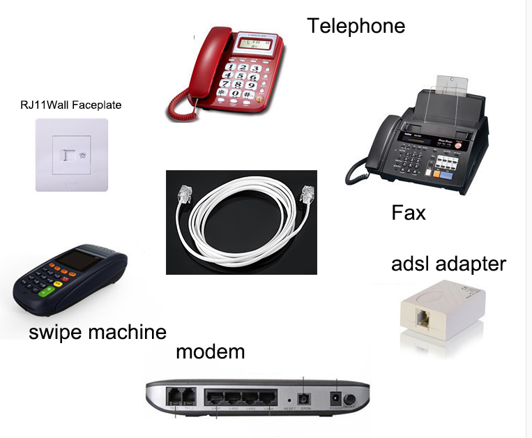 Cáp Ngắn 20cm / 30cm / 50cm / 100cm RJ11 2-Pin Cho Điện Thoại Di Động