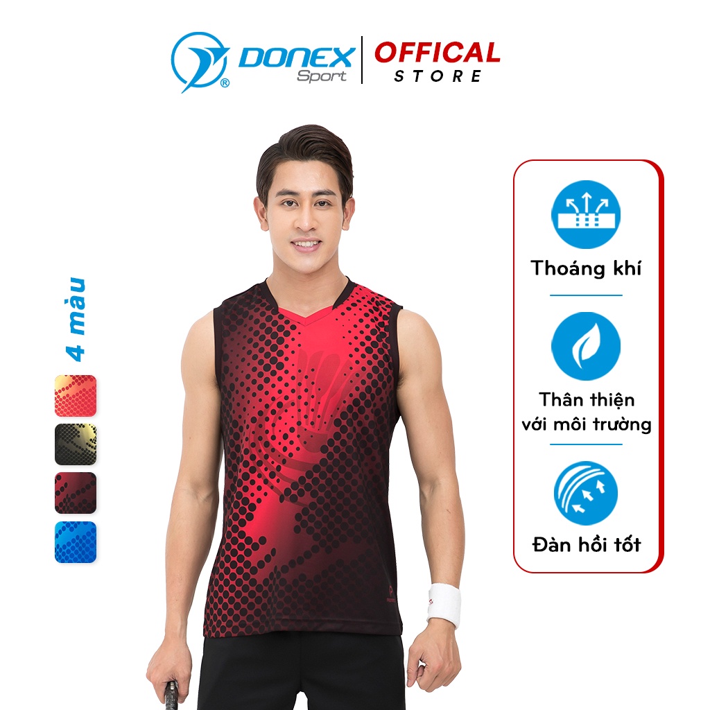 Áo Thể Thao Nam DONEXPRO Chất Liệu Poly mè Thái In Chuyển Nhiệt Cao Cấp, Thấm Hút Mồ Hôi Tốt MC-9017