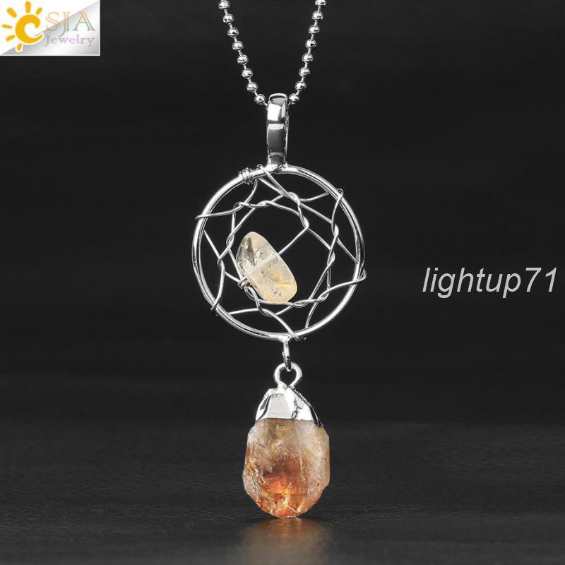 Dây Chuyền Mặt Dreamcatcher Đính Đá Pha Lê Tự Nhiên