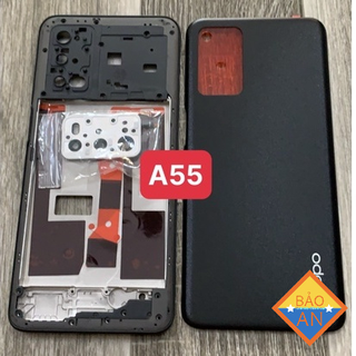 bộ vỏ oppo A55 / 4G ( gồn, sườn,maket,lưng,kính cam,nút bấn, có khe sim )