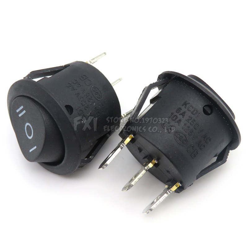 Set 5 Công Tắc Nhấn 20MM SPST 2Pin 3pin 3A 250V KCD1-105 KDC1 Fdkjgecf