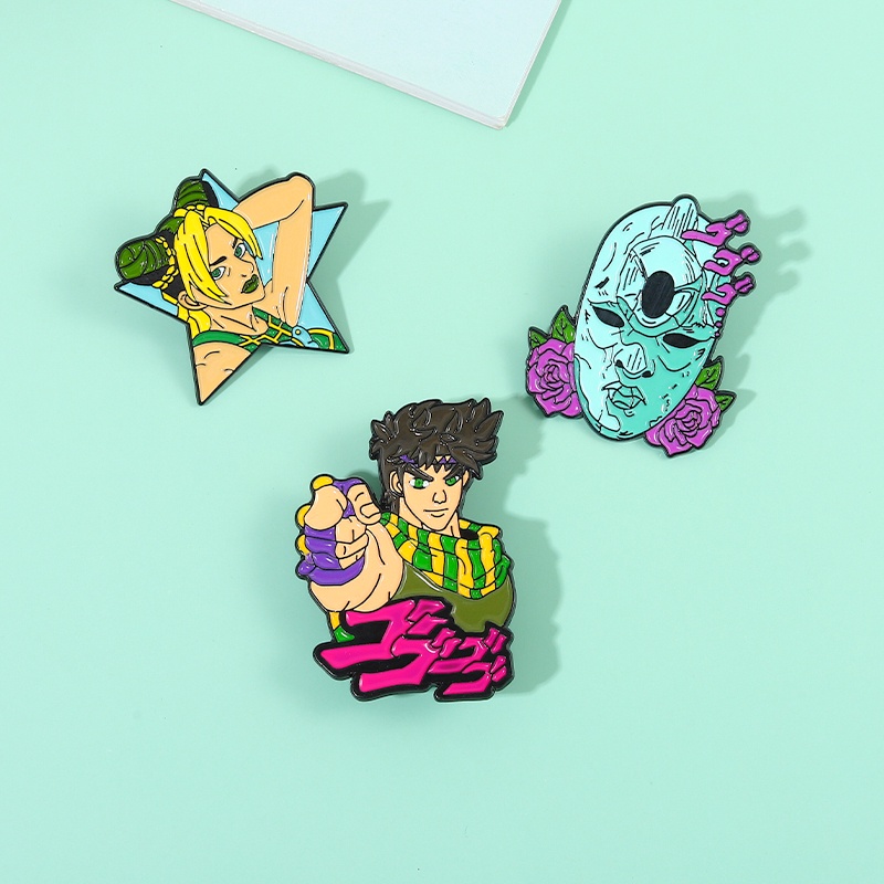 Ghim cài áo QIHEJEWELRY anime Nhật Bản JoJos Bizarre Adventure gắn ba lô
