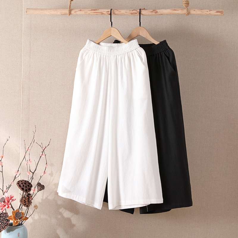 Quần nữ dáng suông, Đũi xốp tự nhiên, Dầy dặn, Mềm mát - Style Hàn quốc - SIÊU HÓT...