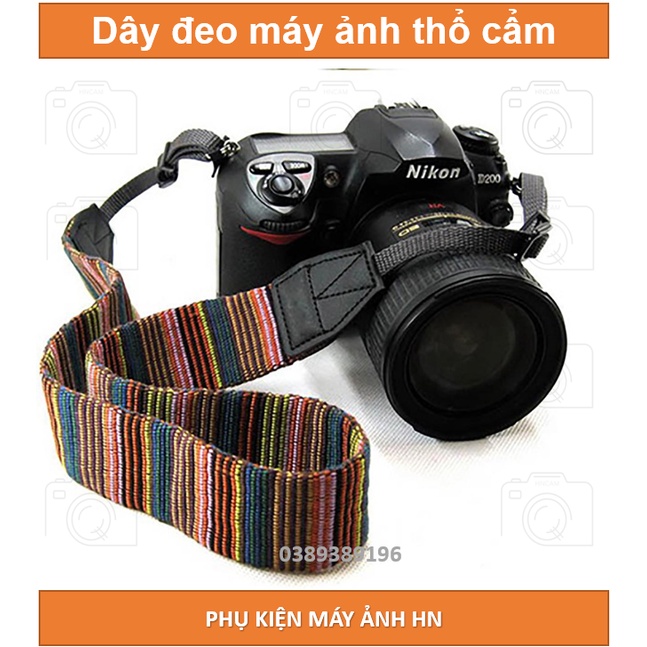 Dây đeo thổ cẩm dùng cho máy ảnh Canon/Sony/Nikon/fuji