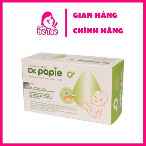 Gạc răng miệng cho bé Dr. Papie hộp 30 miếng