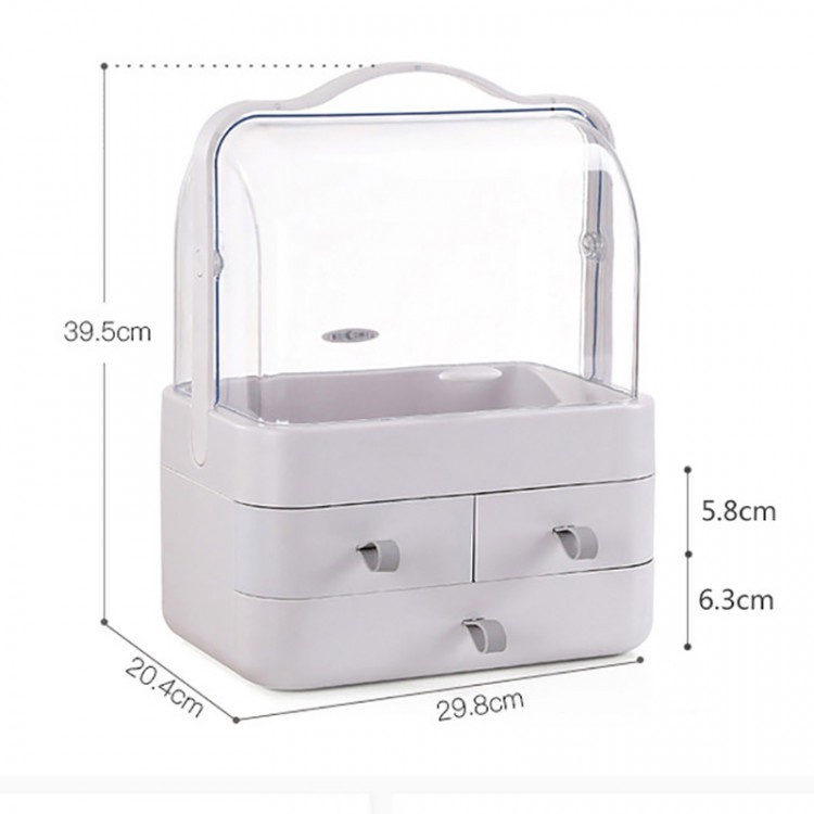 Hộp Đựng Mỹ Phẩm Di Động Có Tay Cầm Nhiều Ngăn Tiện Lợi