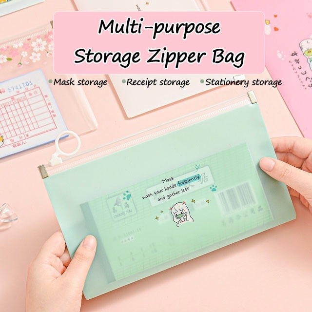 Set 4 túi đựng khẩu trang chống bụi chống ẩm có khóa kéo tiện dụng