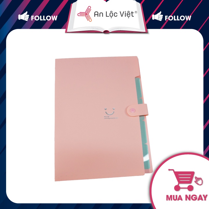 Cặp Đựng Hồ Sơ Tài Liệu 5 Ngăn A4 Hình Mặt Cười