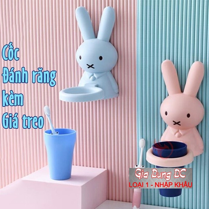 [Hàng Chuẩn Loại 1] Bộ kệ giá treo để cốc ly nhựa đựng bàn chải kem đánh răng dán tường xinh đẹp dễ thương hình thú