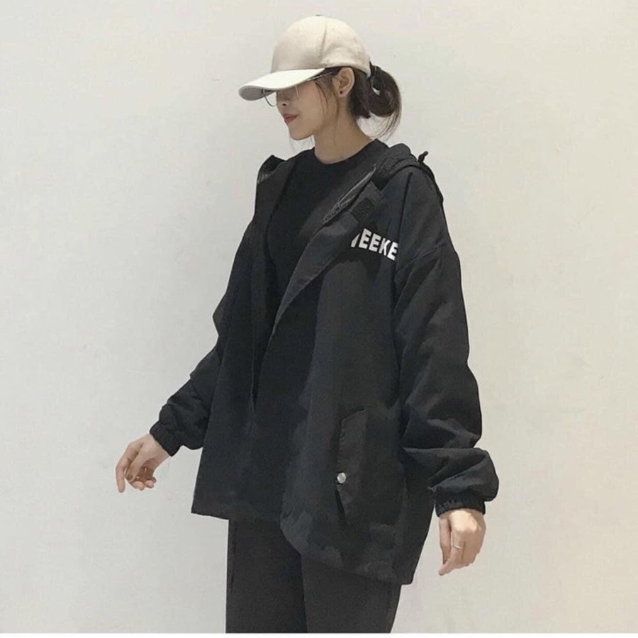 Áo Khoác Gió Hoodie che nắng chống gió cản mưa vải dù 2 lớp Thời Trang Unisex form rộng Đồ Đôi cho nam nữ in chữ Weekend