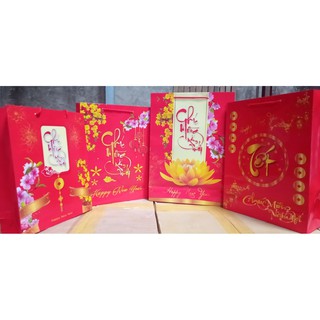 Túi đựng quà tết - Túi chúc mừng năm mới (combo 10c)