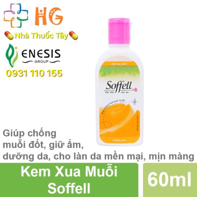 ✅{Chính hãng} kem chống muỗi soffell hương Cam 60ml