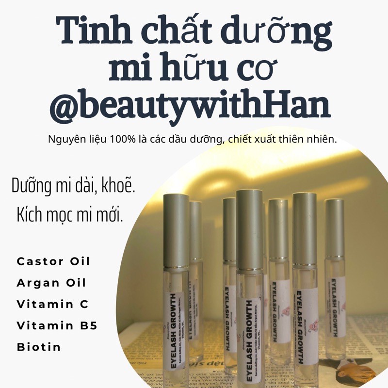 Tinh chất dưỡng dài mi - mày hữu cơ @beautywithHan