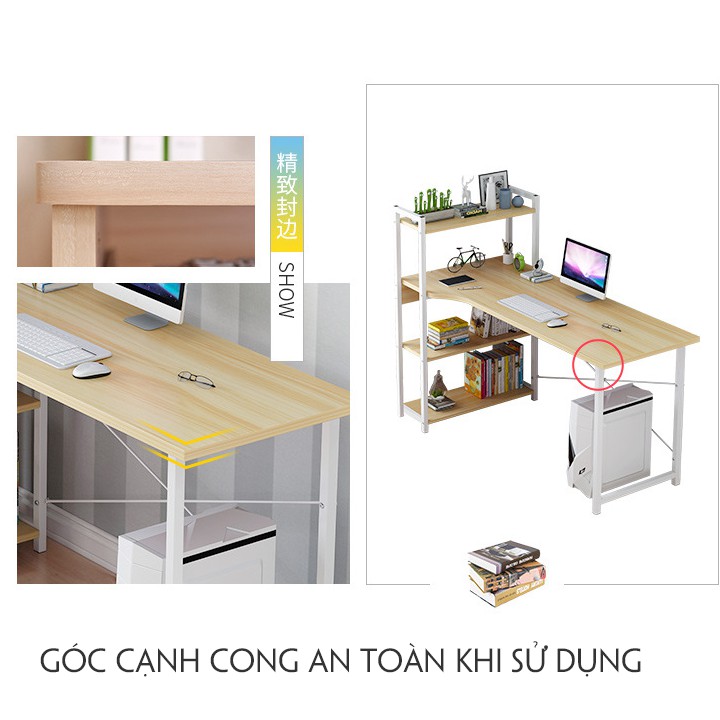 Bàn học ,làm việc chân sắt T208 (120*55*110 cm) kèm giá sách thuận lợi cho việc học,tiết kiệm diện tích