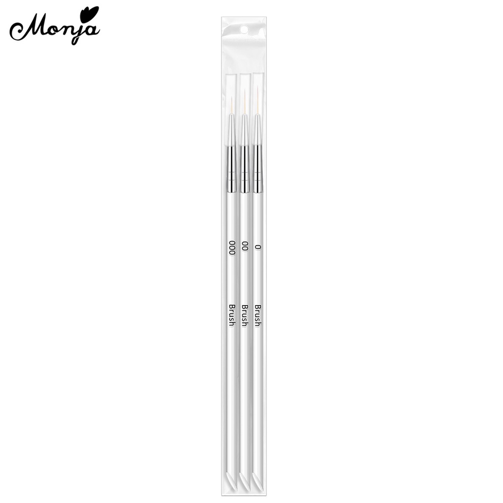 Set 3 cọ vẽ trang trí móng tay nghệ thuật MONJA kiểu dáng nhỏ gọn tiện lợi