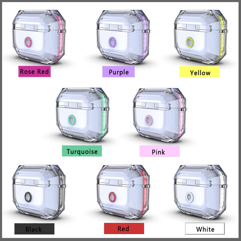 Vỏ Bảo Vệ Hộp Sạc Tai Nghe bluetooth Không Dây airpods 1 / 2 pro 3 2021 pro 2 2022 Bằng tpu Mềm Trong Suốt Phối Màu Tương Phản