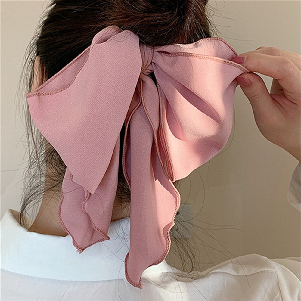 Dây Buộc Tóc Đính Nơ Vải Chiffon Xinh Xắn