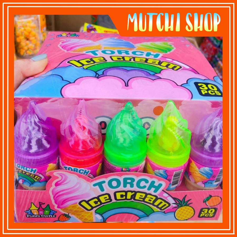 Lốc Kẹo Kem Ốc Quế 30 Chiếc Kẹo Sắc Màu Vị Trái Cây, Sỉ Đồ Ăn Vặt Trẻ Em Hà Nội Mút Chỉ Shop