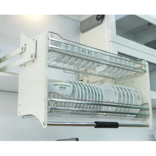 Giá để bát đĩa nâng hạ bằng chất liệu Inox mạ Crome bóng cao cấp của Grob, hàng nhập khẩu | BigBuy360 - bigbuy360.vn