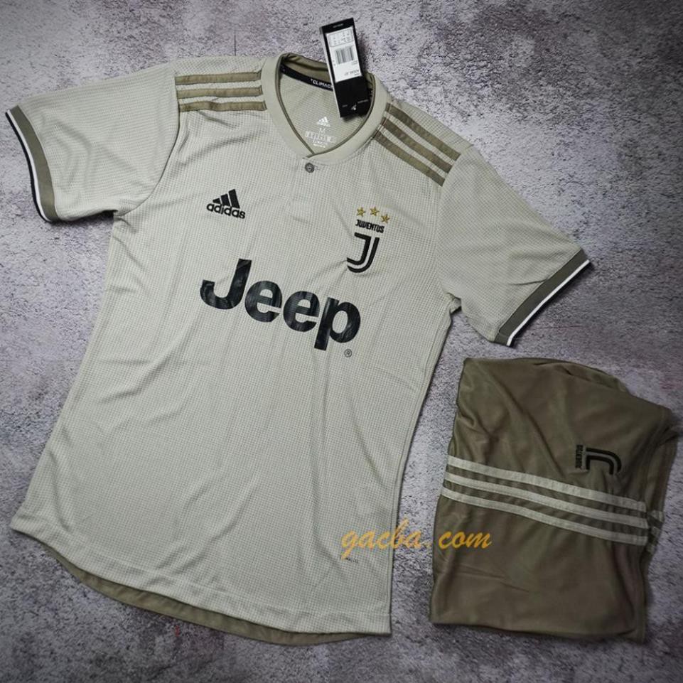 Áo Juventus mùa 2018-2019 sân khách/Freeship/ Bộ quần áo đá banh Juventus sân khách màu xám cực chất 🥇  ྃ