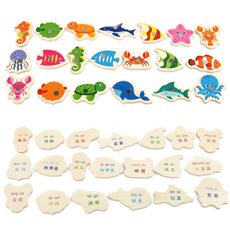 Bộ đồ chơi câu cá bằng gỗ trẻ em,phù hợp cho bé 2-6 tuổi