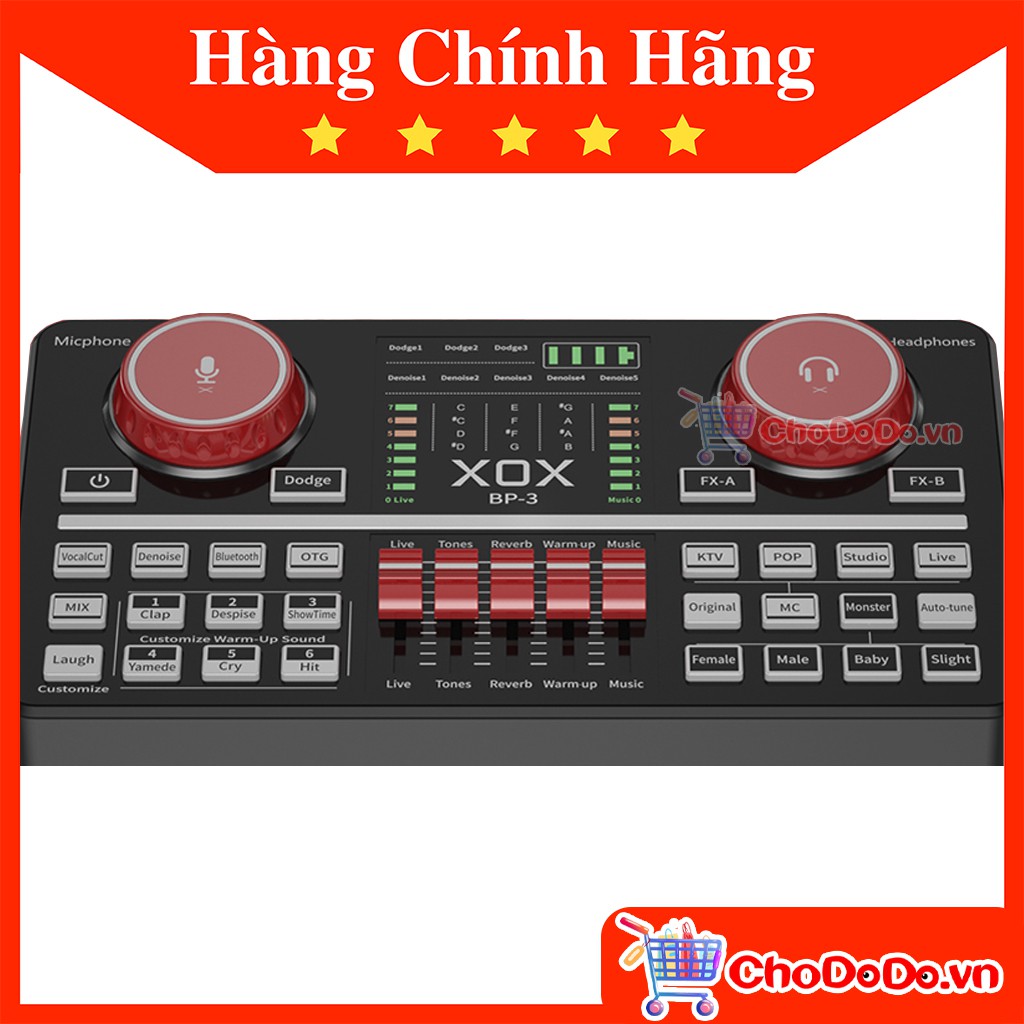 Combo Sound card XOX BP3 và mic thu âm XOX BH2 tặng kèm tai nghe XOX PP1 phiên bản mới 2021