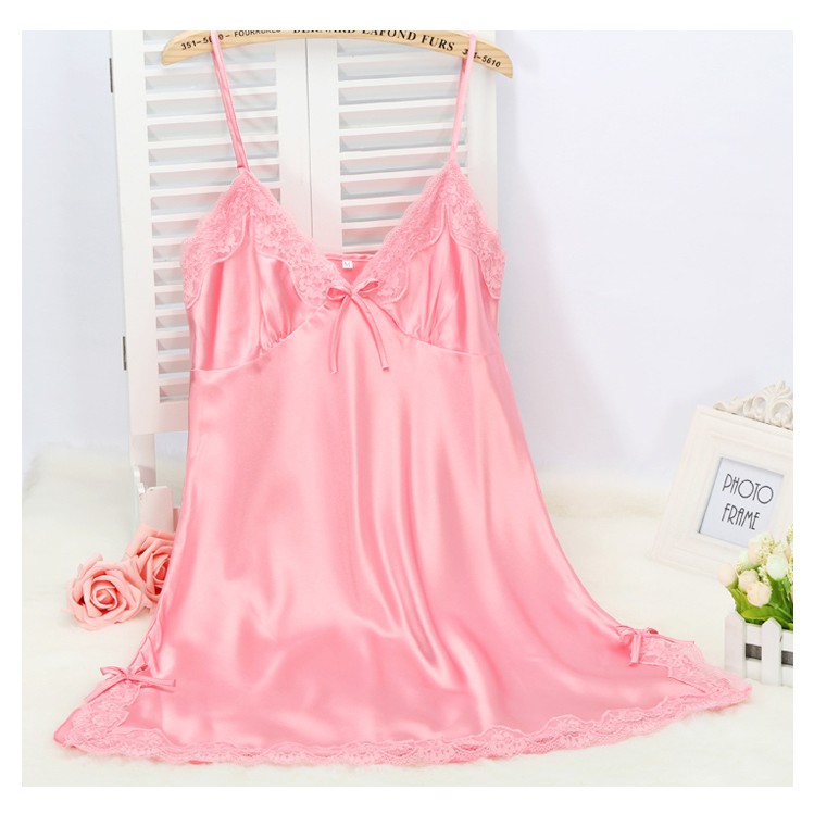 VÁY NGỦ SEXY HAI DÂY SATIN LỤA NƠ NGỰC 🎁FREESHIP 50K🎁 bigsize 65kg ĐỒ NGỦ SATIN SALE GIÁ RẺ VN85151 | BigBuy360 - bigbuy360.vn