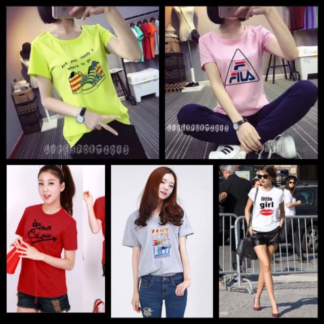 Combo 5 áo thun nữ coton 4 chiều mịn, đẹp (khách ib chọn size?