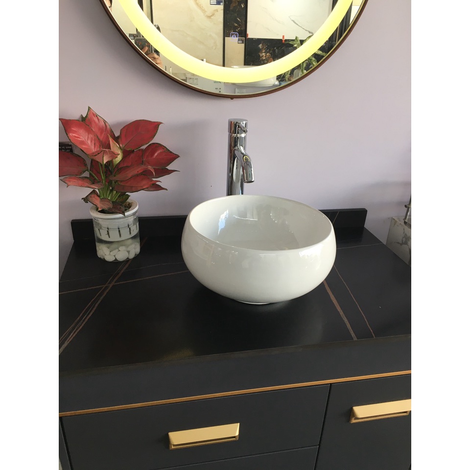 Chậu lavabo rửa mặt đặt bàn tròn mini. đường kính 310mm