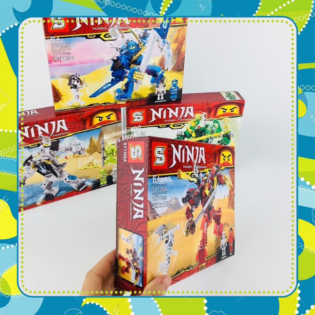 [Đồ Chơi Giá Rẻ] Ninjago Chiến Binh Ninja Robot Chiến đấu Siêu Đẹp. Lego Xếp hình Siêu Nhân cho bé trai ( Combo 4 Hộp )