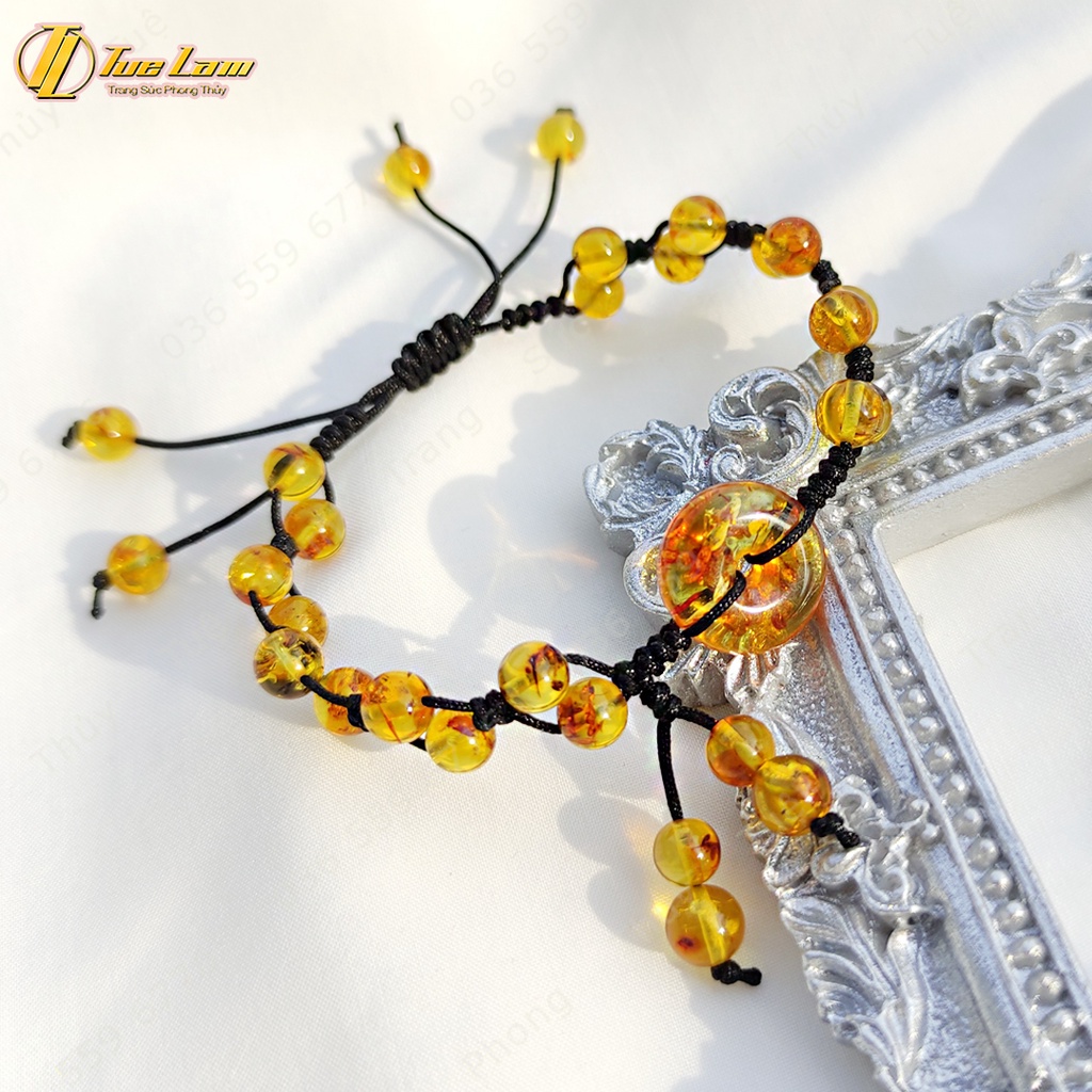 Vòng tay nữ dây chỉ may mắn bện hạt màu vàng đồng điếu tài lộc hợp mệnh - Tuệ Lâm